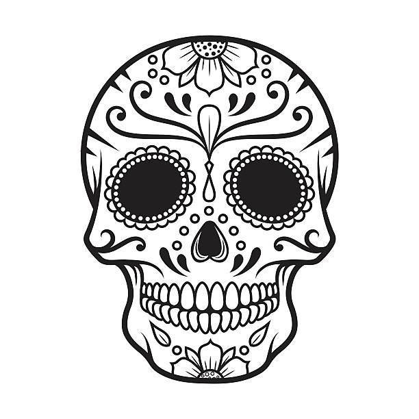 Vector illustration of skull the day of the death stock illustration