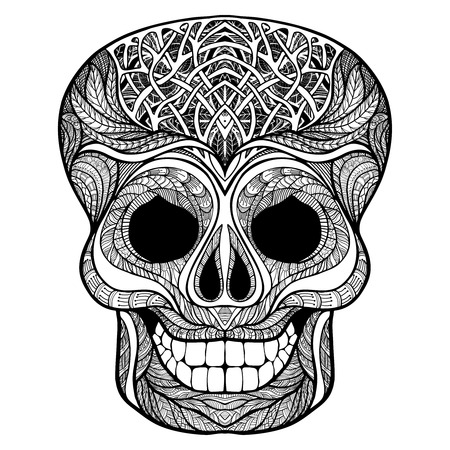 Skull adult coloring pages stock vector illustration and royalty free skull adult coloring pages clipart