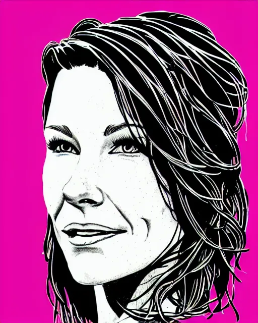 Portrt of evangeline lilly stencil coloring book stable diffusion