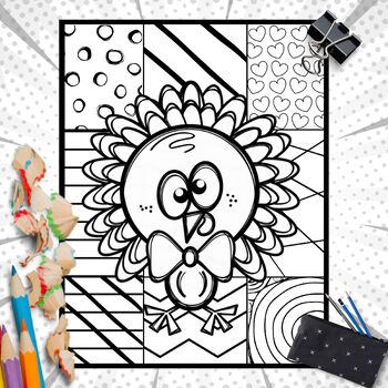 Thanksgiving turkey coloring pages pop art inspired coloring sheets made by teachers