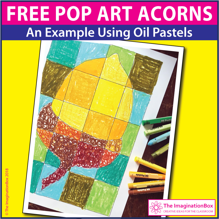 Free fall coloring pages pop art acorn activity