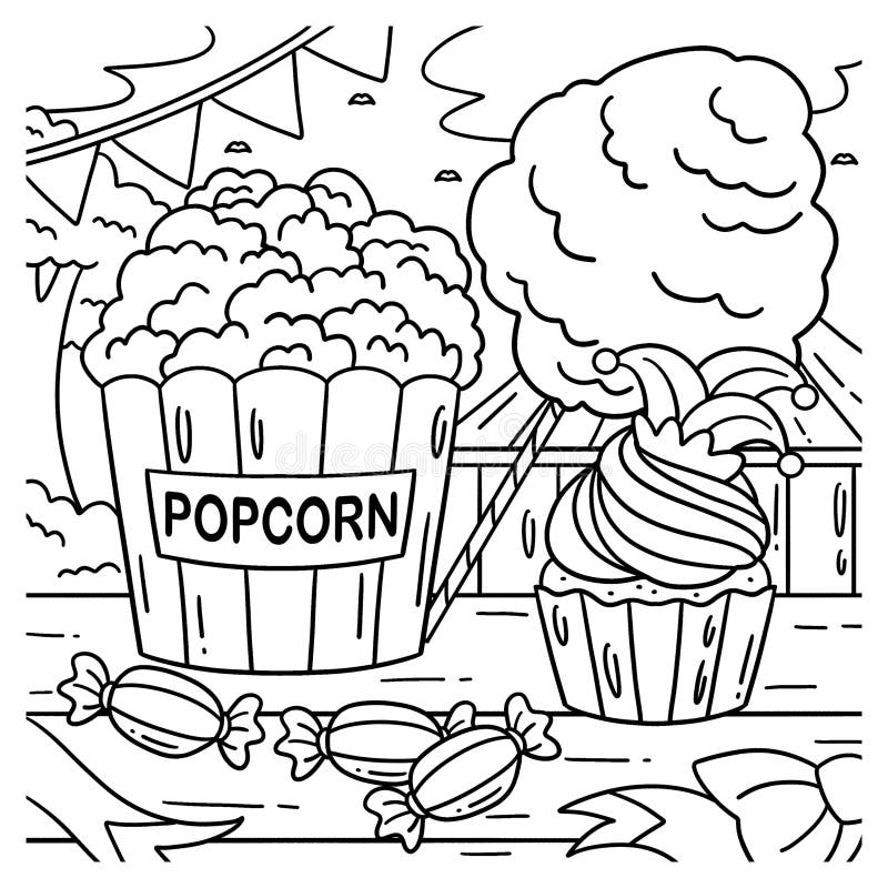 Popcorn coloring stock illustrations â popcorn coloring stock illustrations vectors clipart