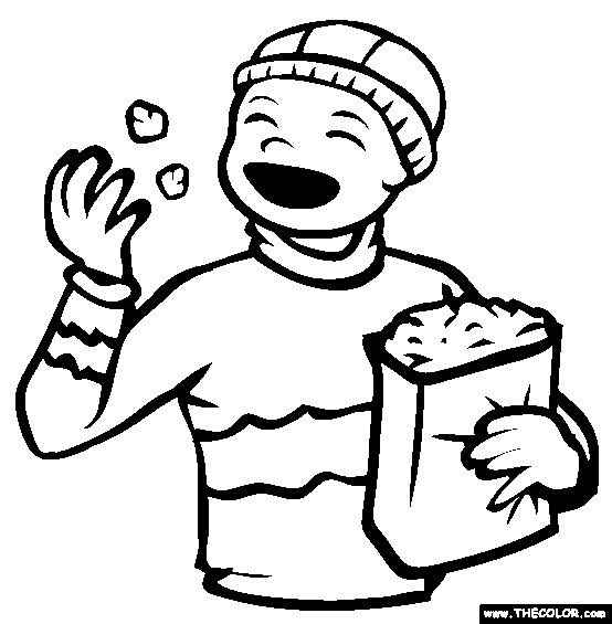 Carael popcorn online coloring page