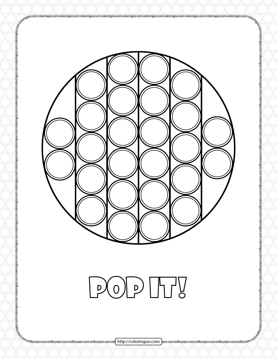 Circle shaped pop it coloring pages