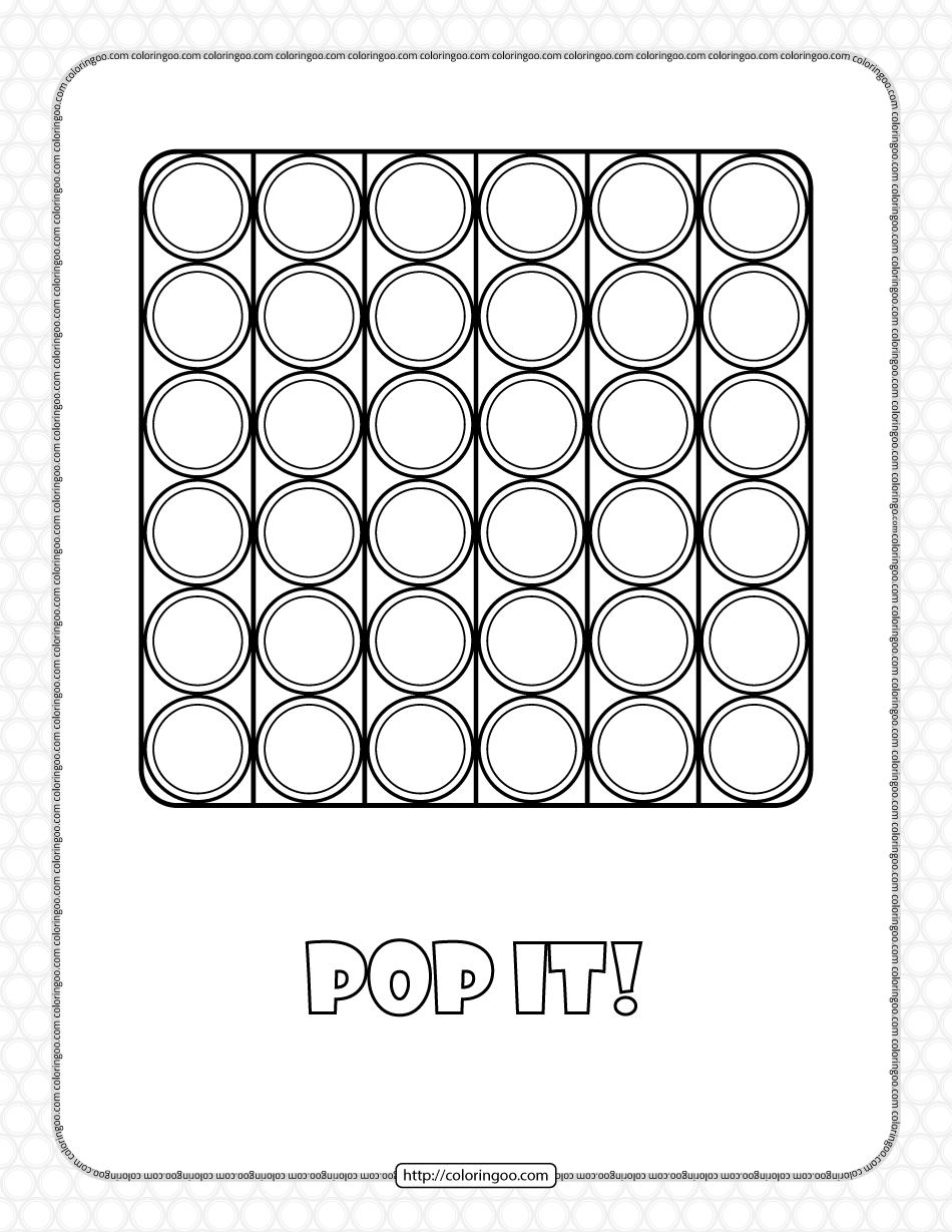 Square shaped pop it coloring pages