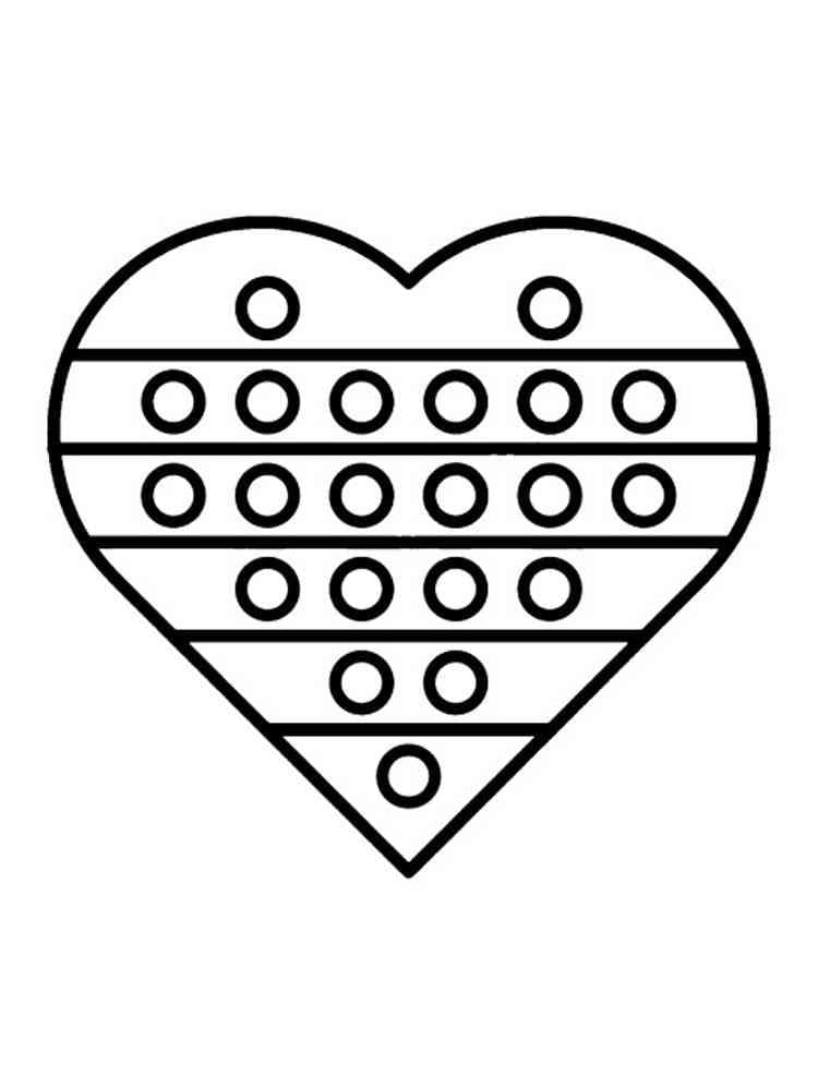 Heart pop it coloring page