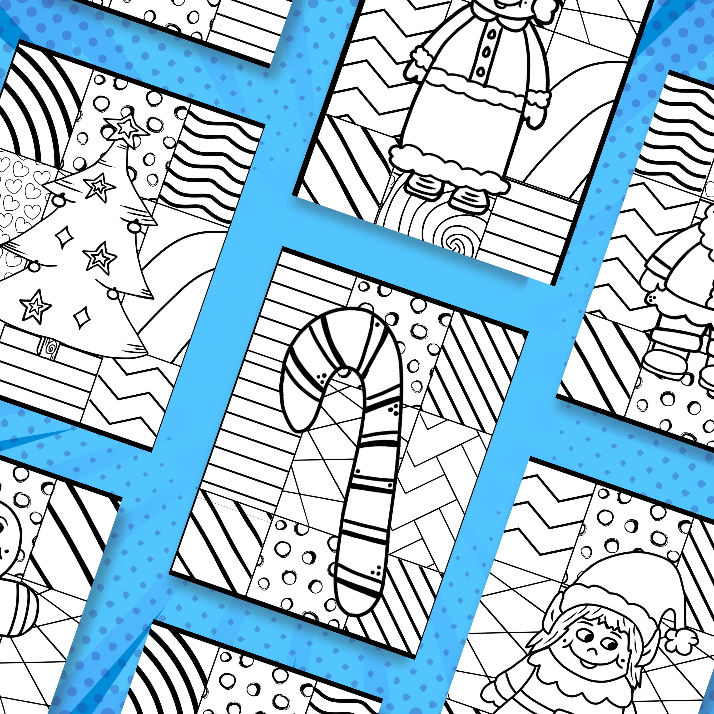 Christmas coloring pages pop art inspired coloring sheets teaching resources