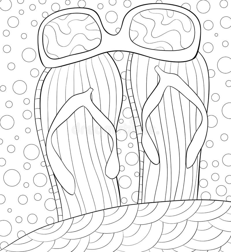 Slippers coloring stock illustrations â slippers coloring stock illustrations vectors clipart