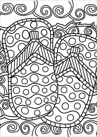 Pop art flip flops coloring page free printable coloring pages