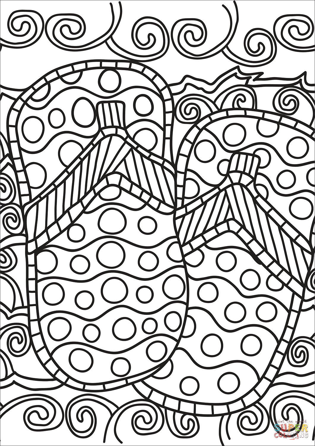 Pop art flip flops coloring page free printable coloring pages