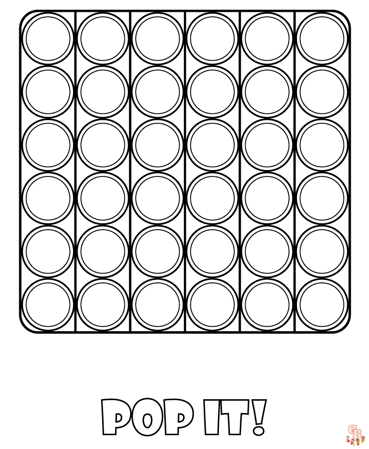 Printable pop it coloring pages free for kids and adults