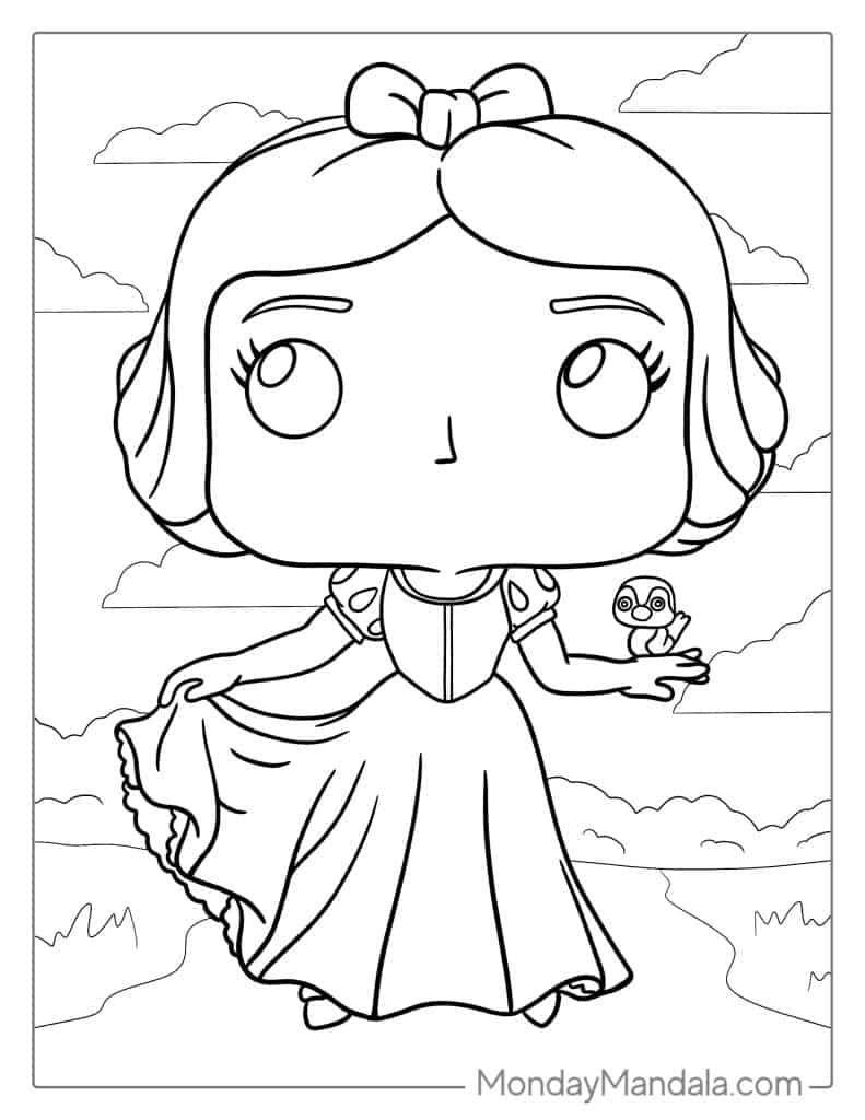 Snow white coloring pages free pdf printables