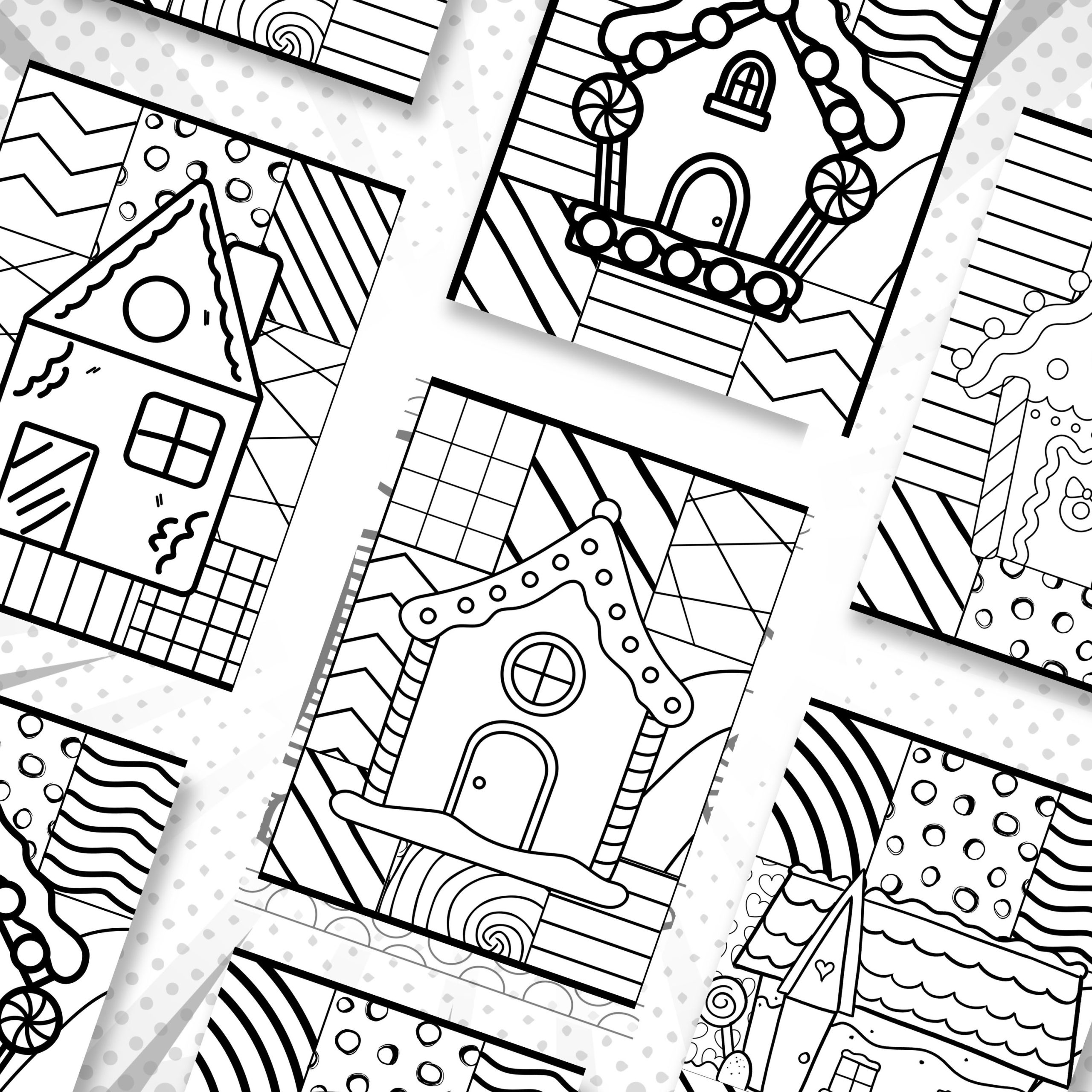 Gingerbread house coloring pages pop art inspired coloring sheets made by teachers