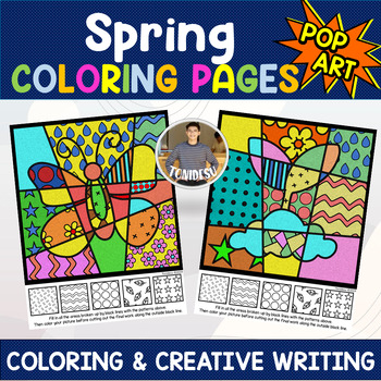 Spring pop art coloring pages coloring sheets writing activity spring