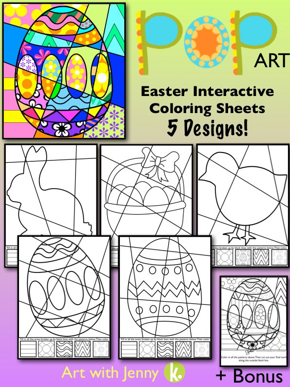 Easter activities pop art coloring sheets coloring pages for easter easter art pop art for kids art for kids