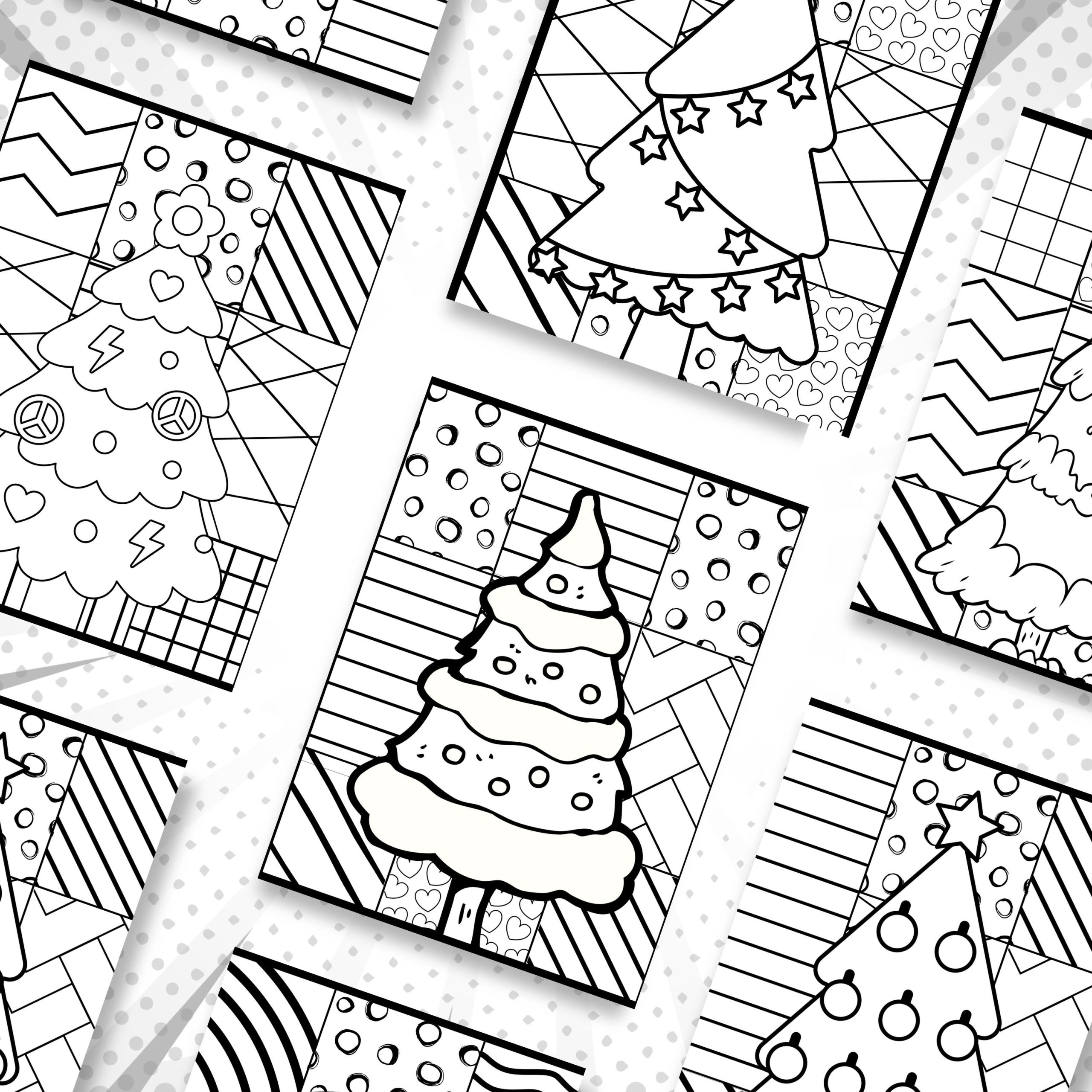 Christmas tree coloring pages pop art inspired christmas coloring sheets made by teachers