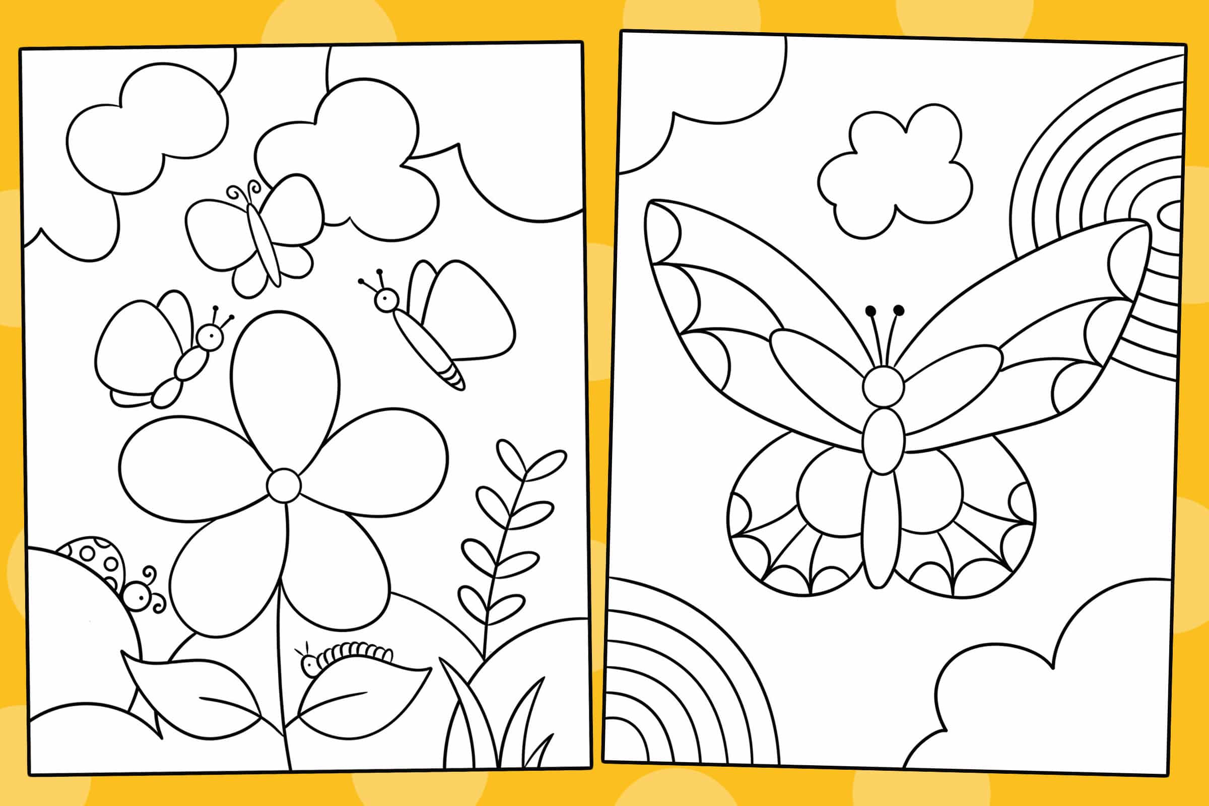 Free butterfly coloring pages â the hollydog blog