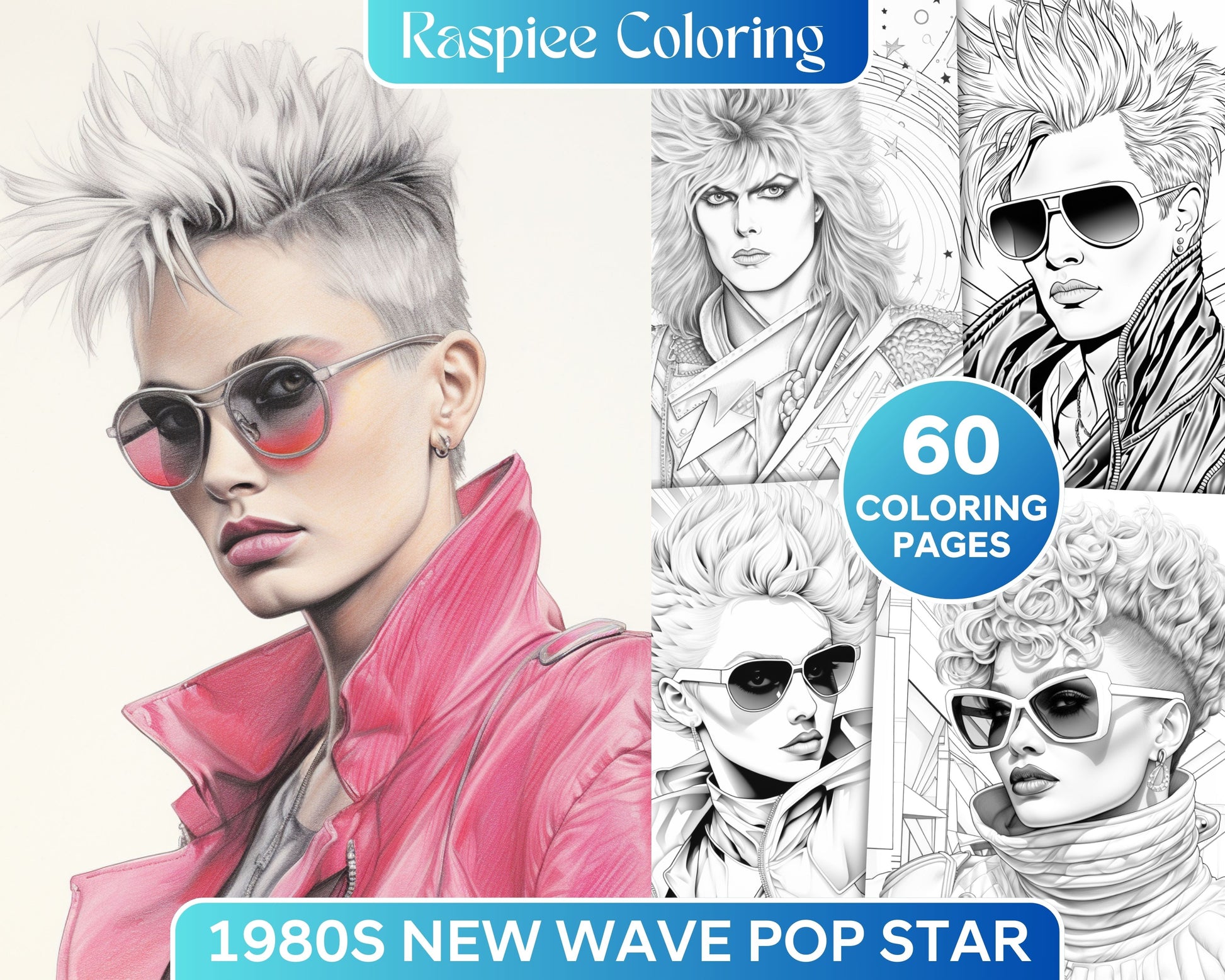 S new wave pop star grayscale coloring pages printable for adults â coloring