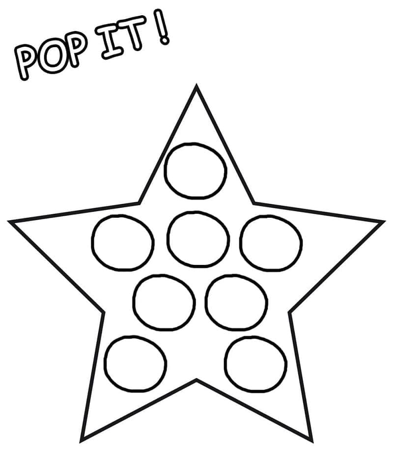 Pop it star coloring page