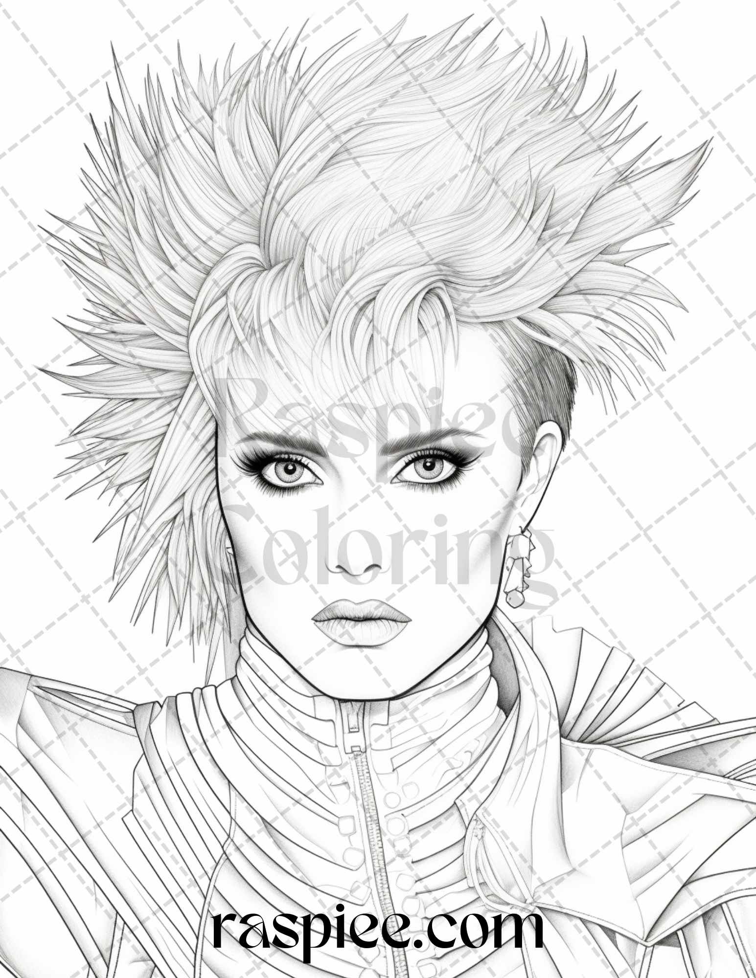 S new wave pop star grayscale coloring pages printable for adults â coloring