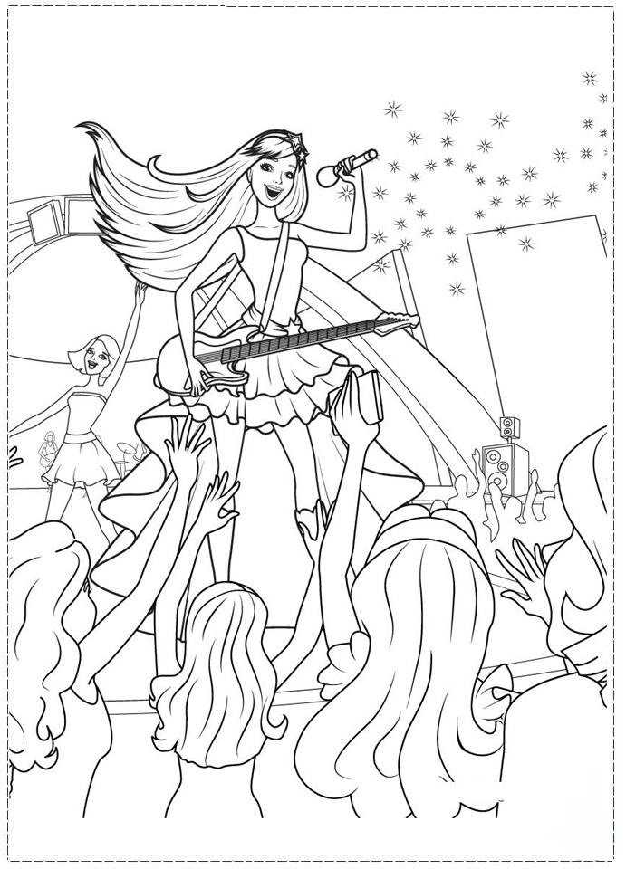 Rock star coloring pages â birthday printable