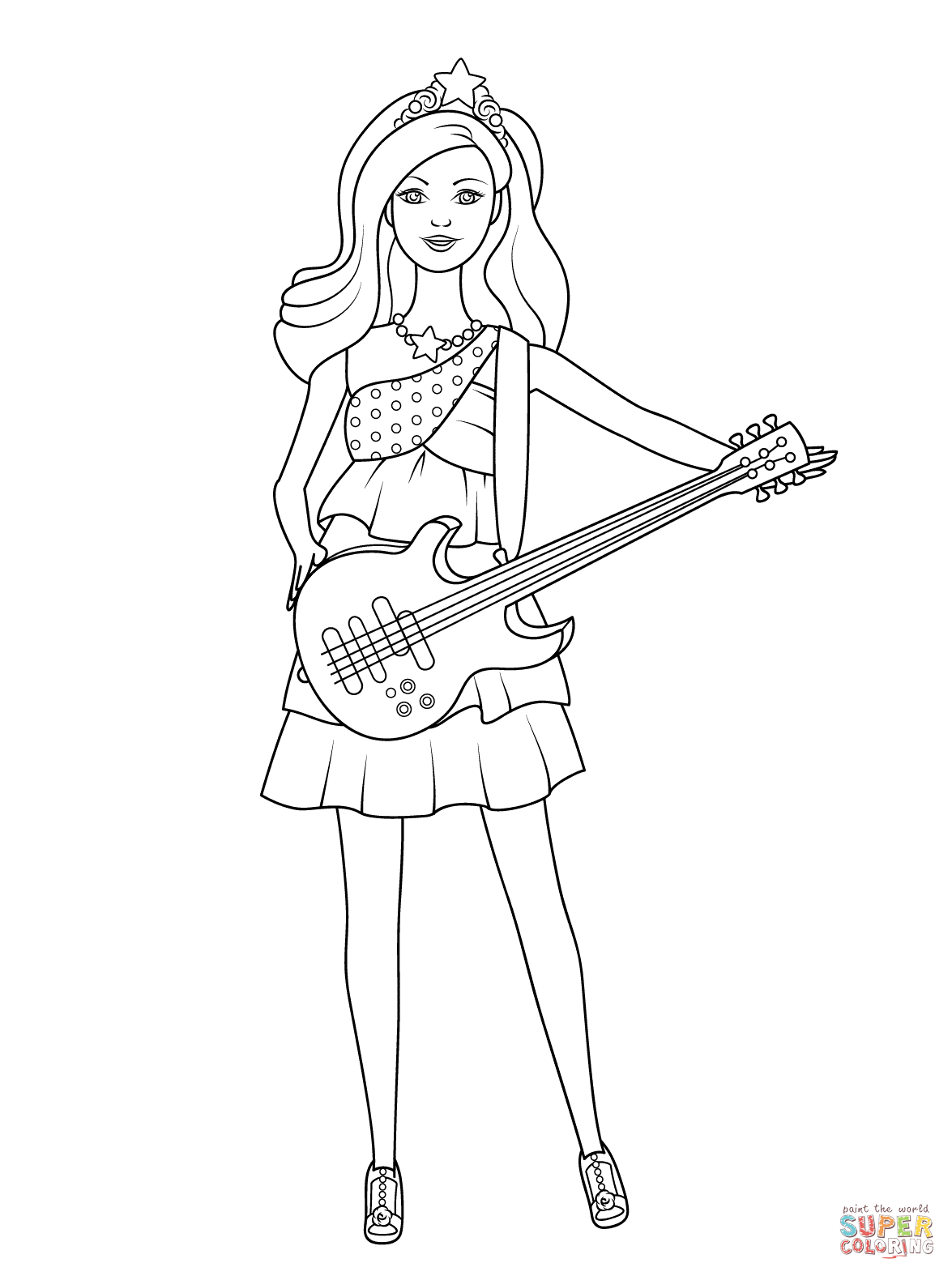 Barbie pop star keira coloring page free printable coloring pages