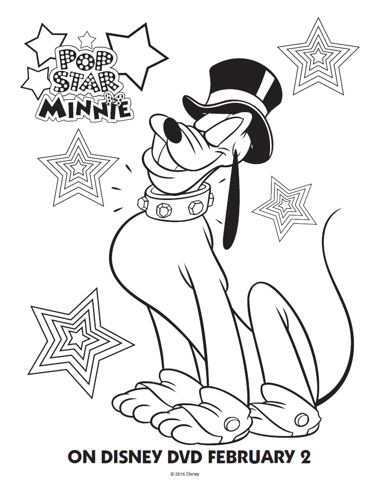 Pop star minnie mouse printable coloring pages friends