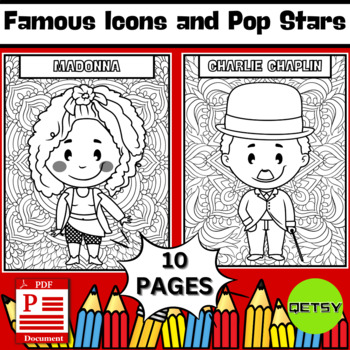 Famous icons and pop stars coloring pages mindfulness coloring sheets