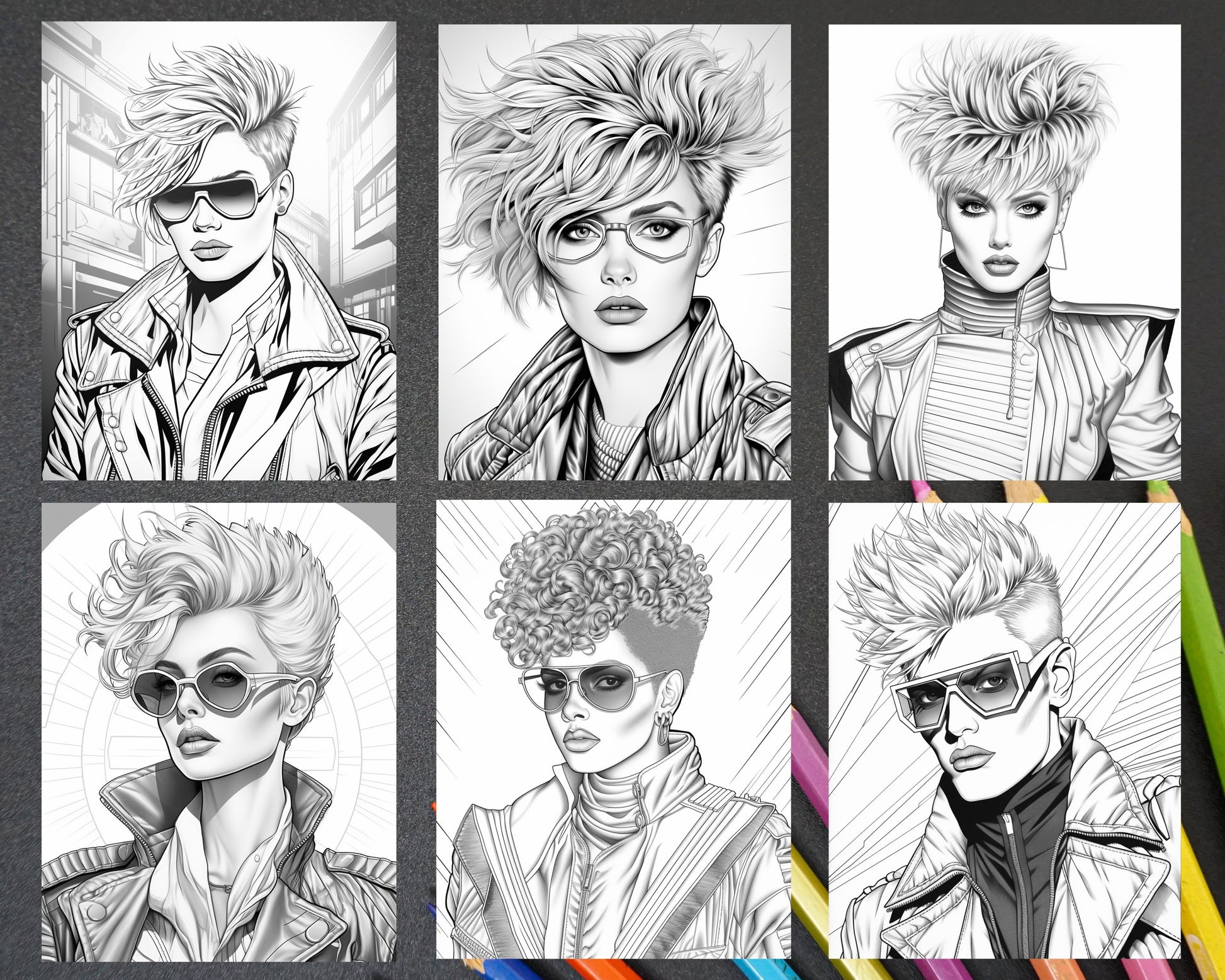 S new wave pop star grayscale coloring pages printable for adults â coloring