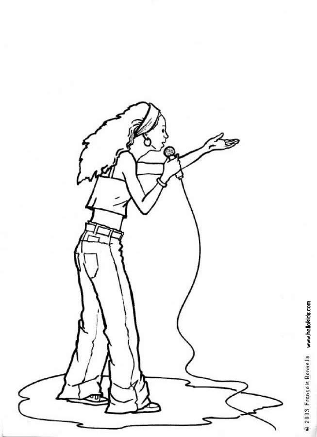 Pop singer coloring pages