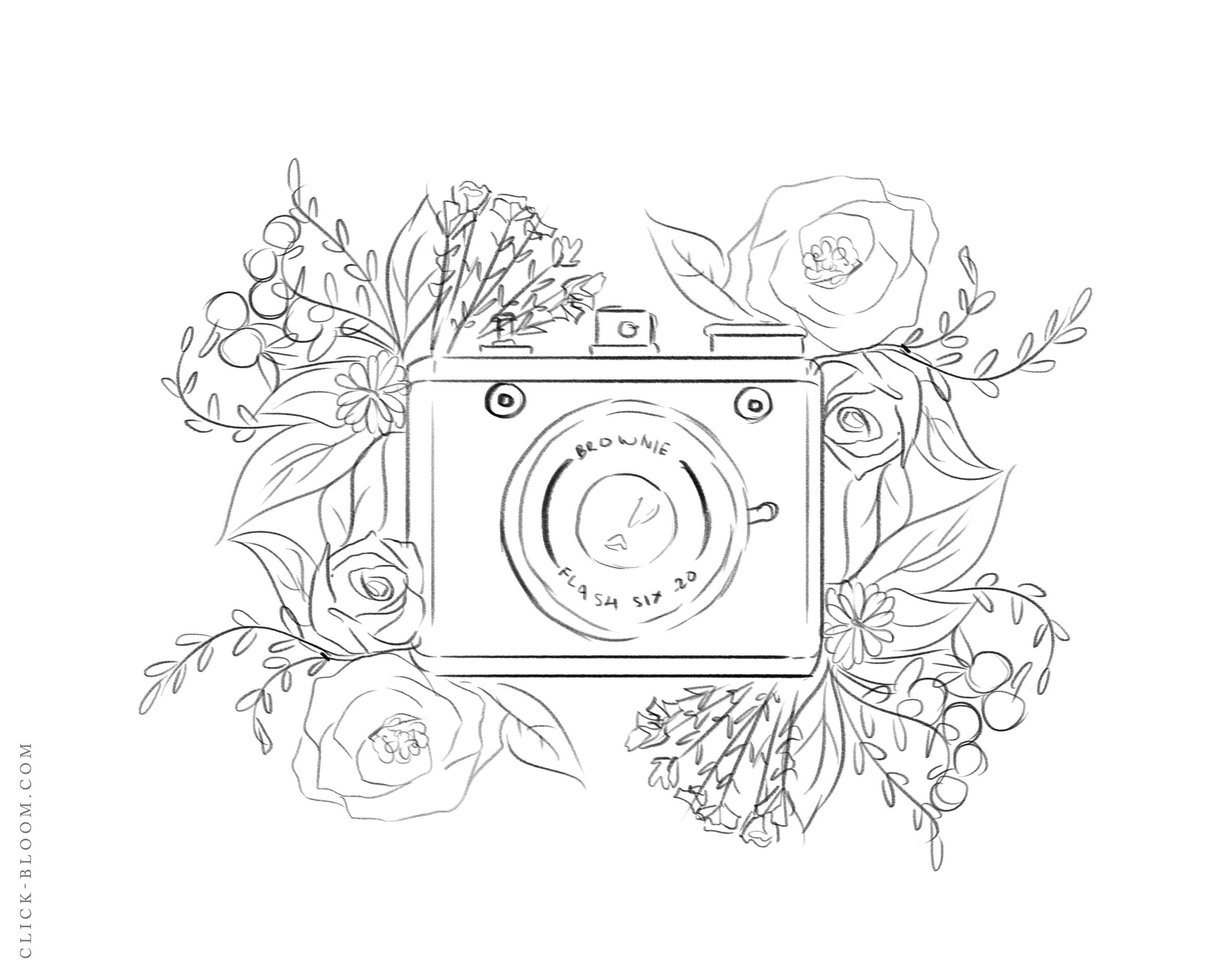 Freebie click bloom coloring page