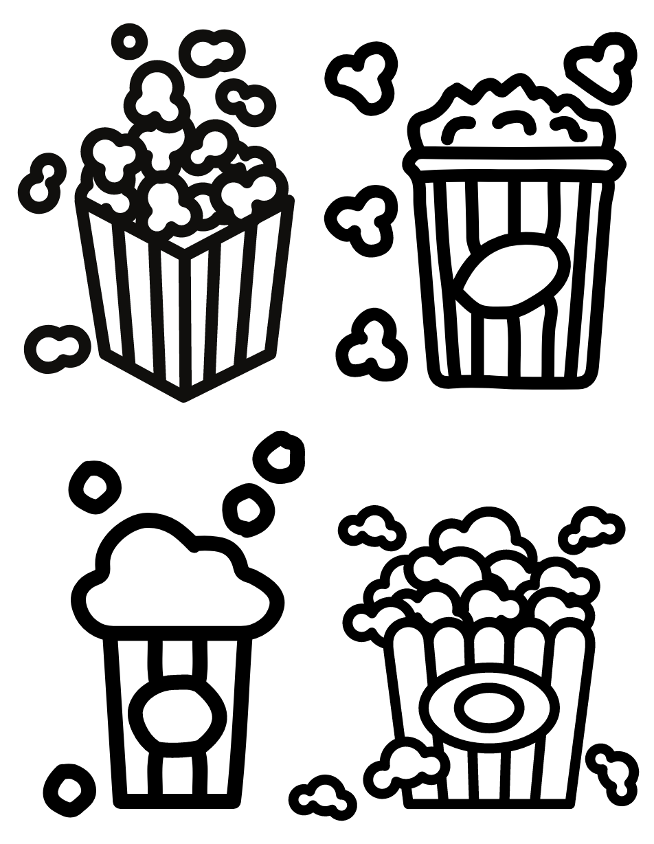 Popcorn coloring pages printable for free download