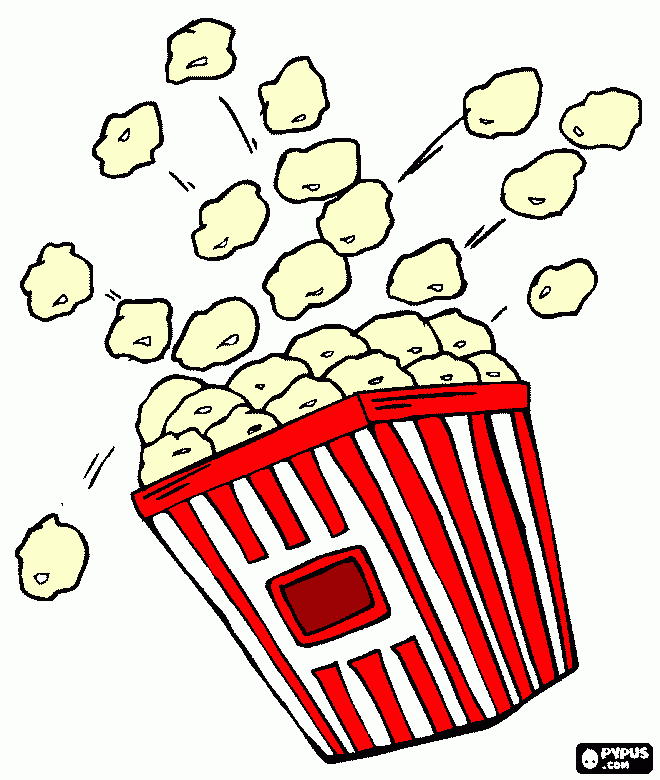Popcorn coloring page printable popcorn