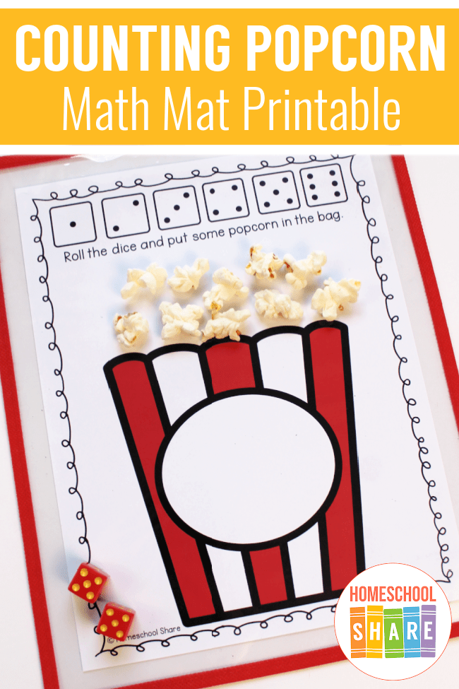 Free popcorn counting mat