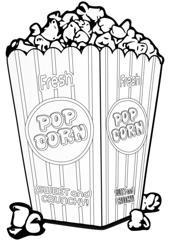 Popcorn coloring page free printable coloring pages