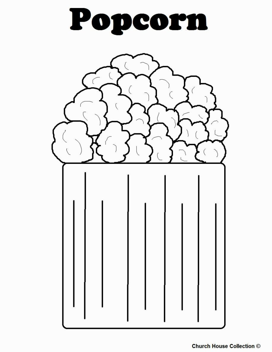 Popcorn coloring sheet