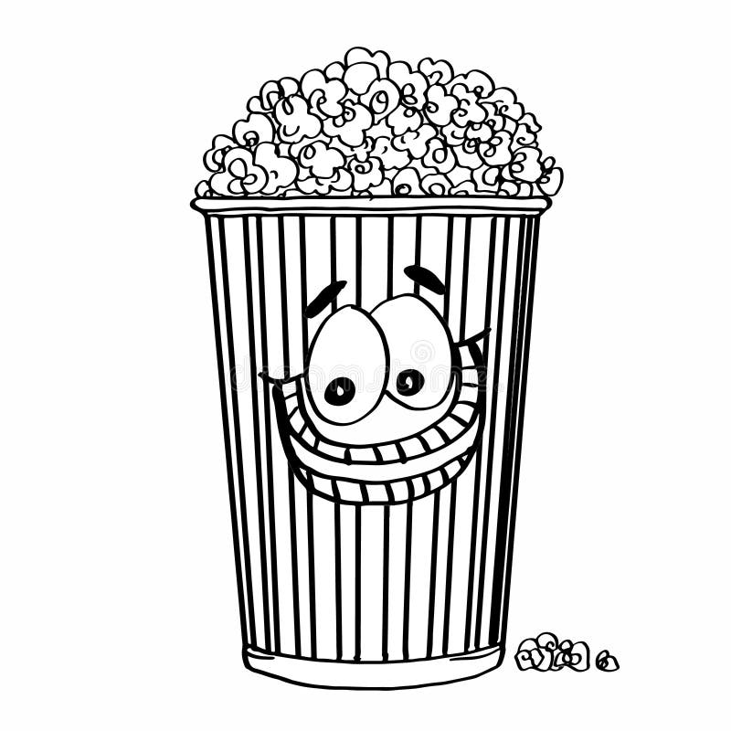 Popcorn coloring stock illustrations â popcorn coloring stock illustrations vectors clipart