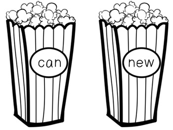 Popcorn word posters in color and black white by laura schumacher anderson