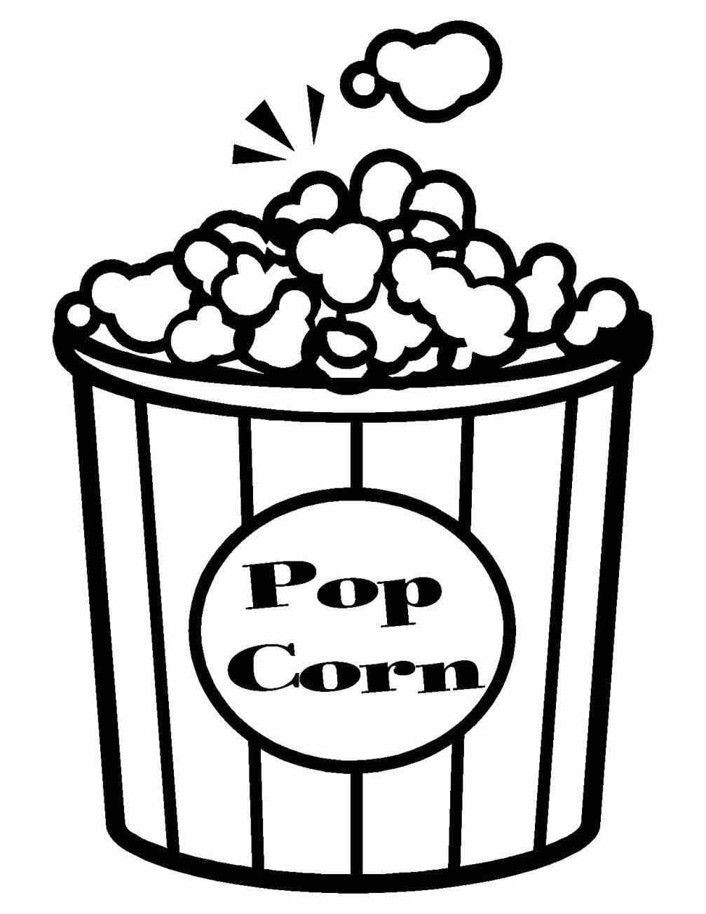 Pop corn coloring page