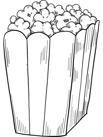 Popcorn coloring page free printable coloring pages