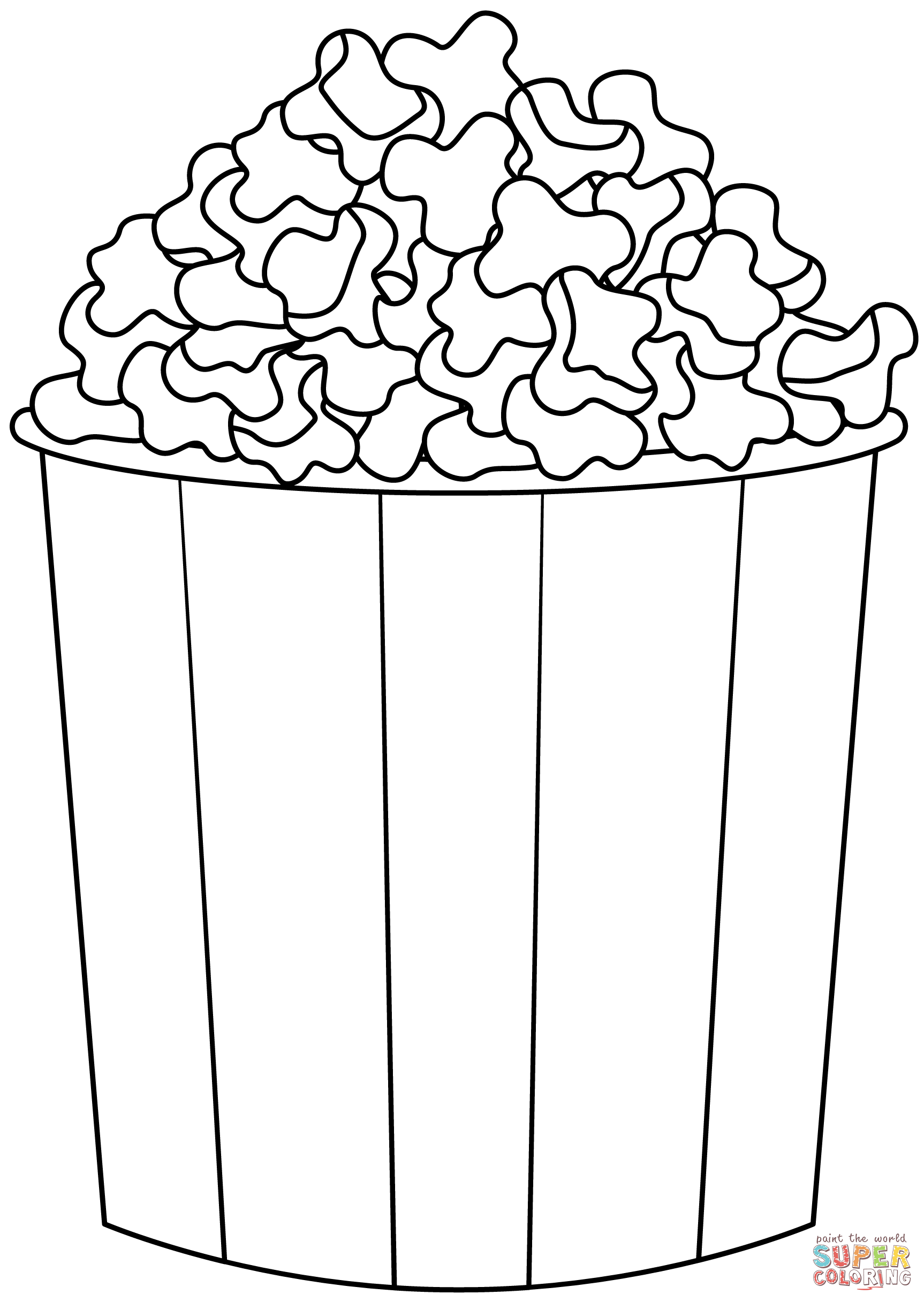 Popcorn coloring page free printable coloring pages