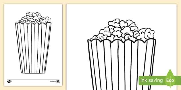 Popcorn colouring page teacher