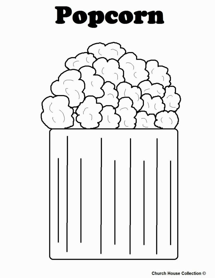 Popcorn coloring sheet