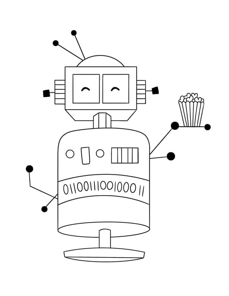 Free robot coloring pages for kids â the hollydog blog