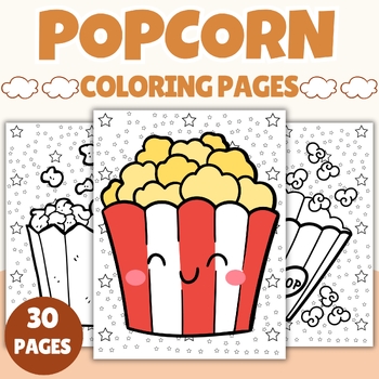 Popcorn coloring page tpt