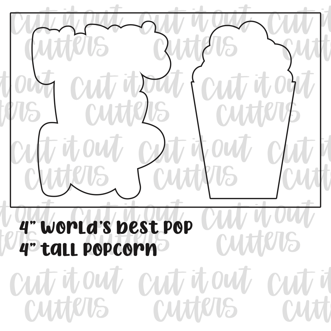 Worlds best pop and popcorn cookie cutter set â cut it out cutters