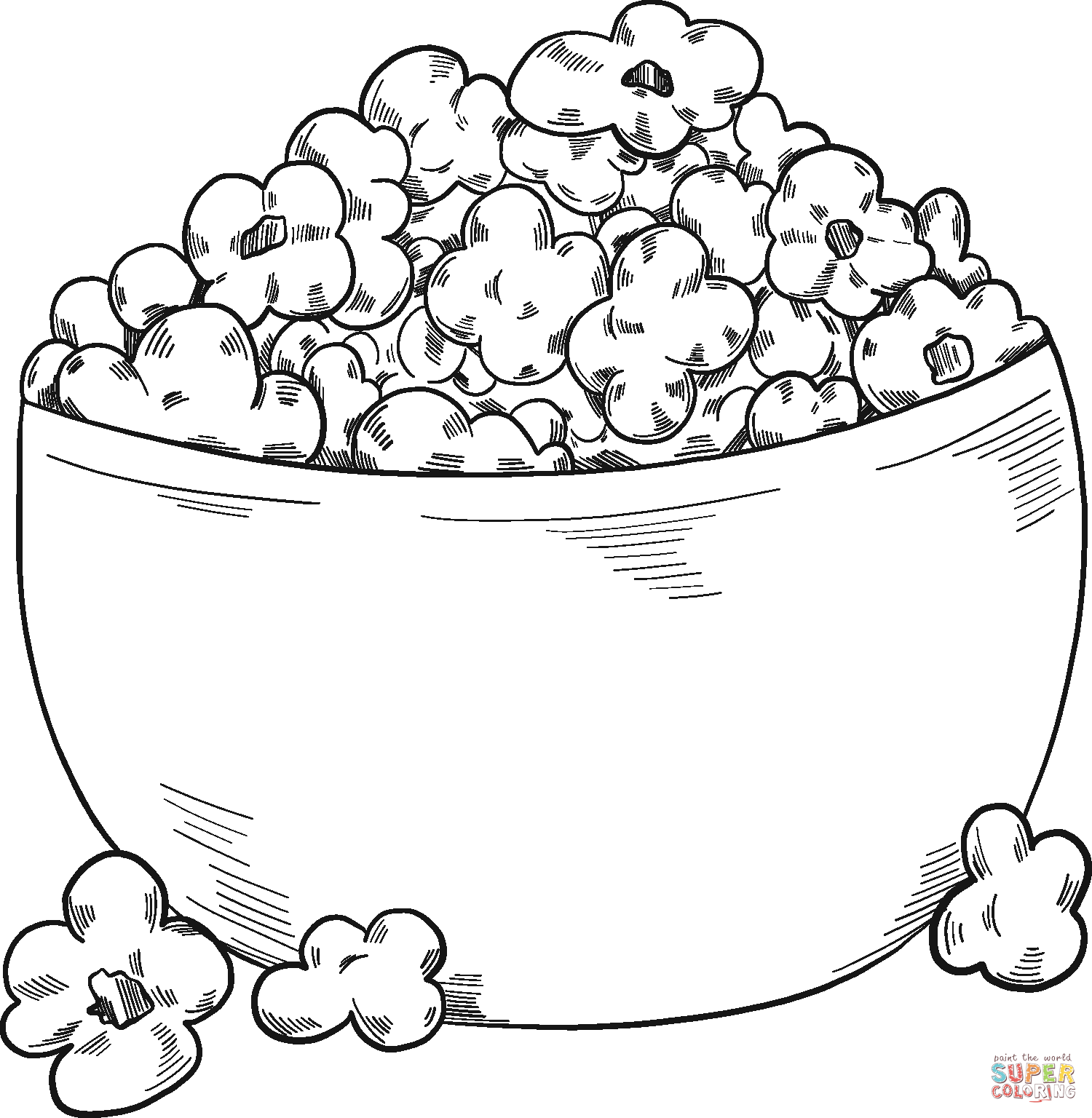 Popcorn coloring page free printable coloring pages