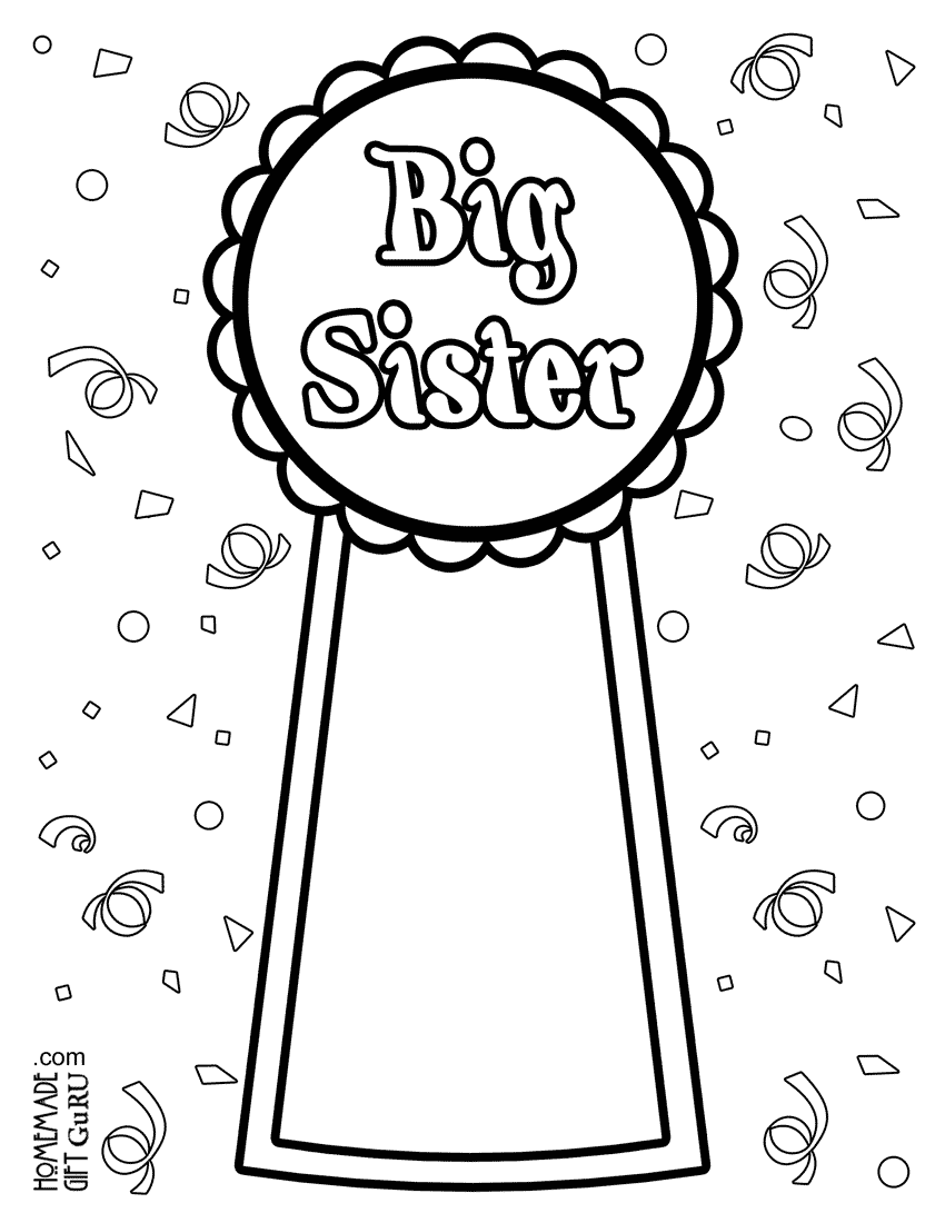 Big sister coloring page