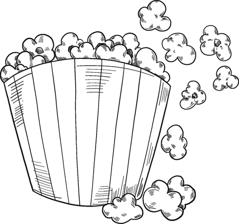 Popcorn coloring page free printable coloring pages