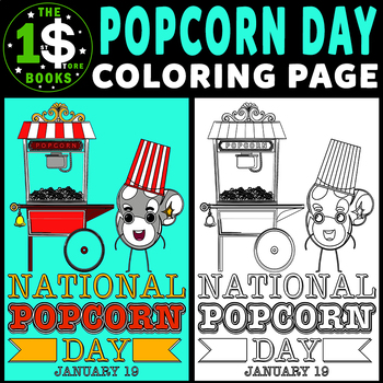 National popcorn day coloring page january holiday coloring sheet